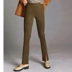 Anthropologie Avec Les Filles Slit-Front Faux Suede High Rise Pants Leggings XS
